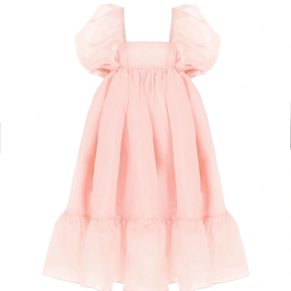 Selkie Peach French Puff Dress - Picture 3 of 4